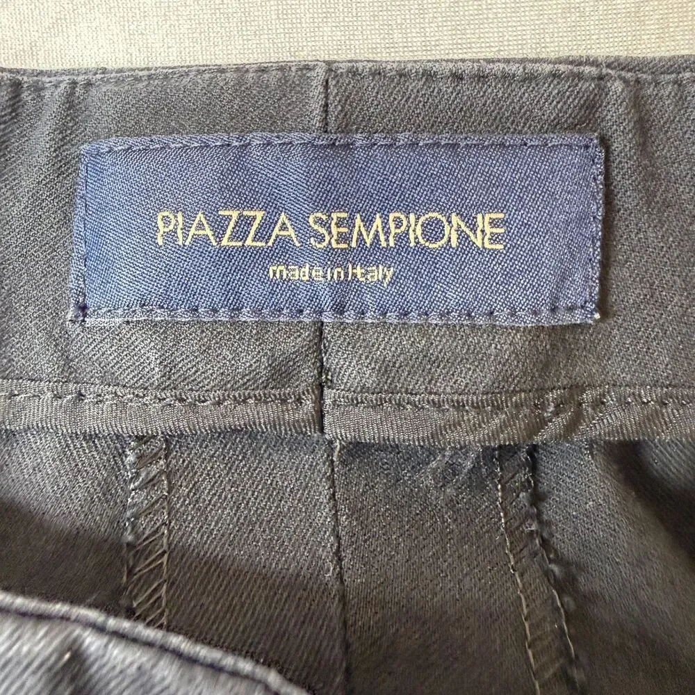 Piazza Sempione Women's 40 IT 4 US Black Bootleg Flare Cotton Dress Pants‎